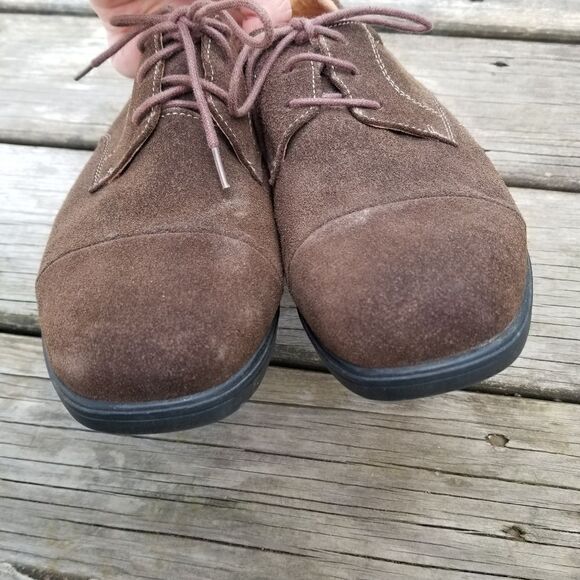 G defy Gravity Defyer Brown Suede Leather Cap Toe Lace-up Oxfords Men's 7.5 - Picture 3 of 10